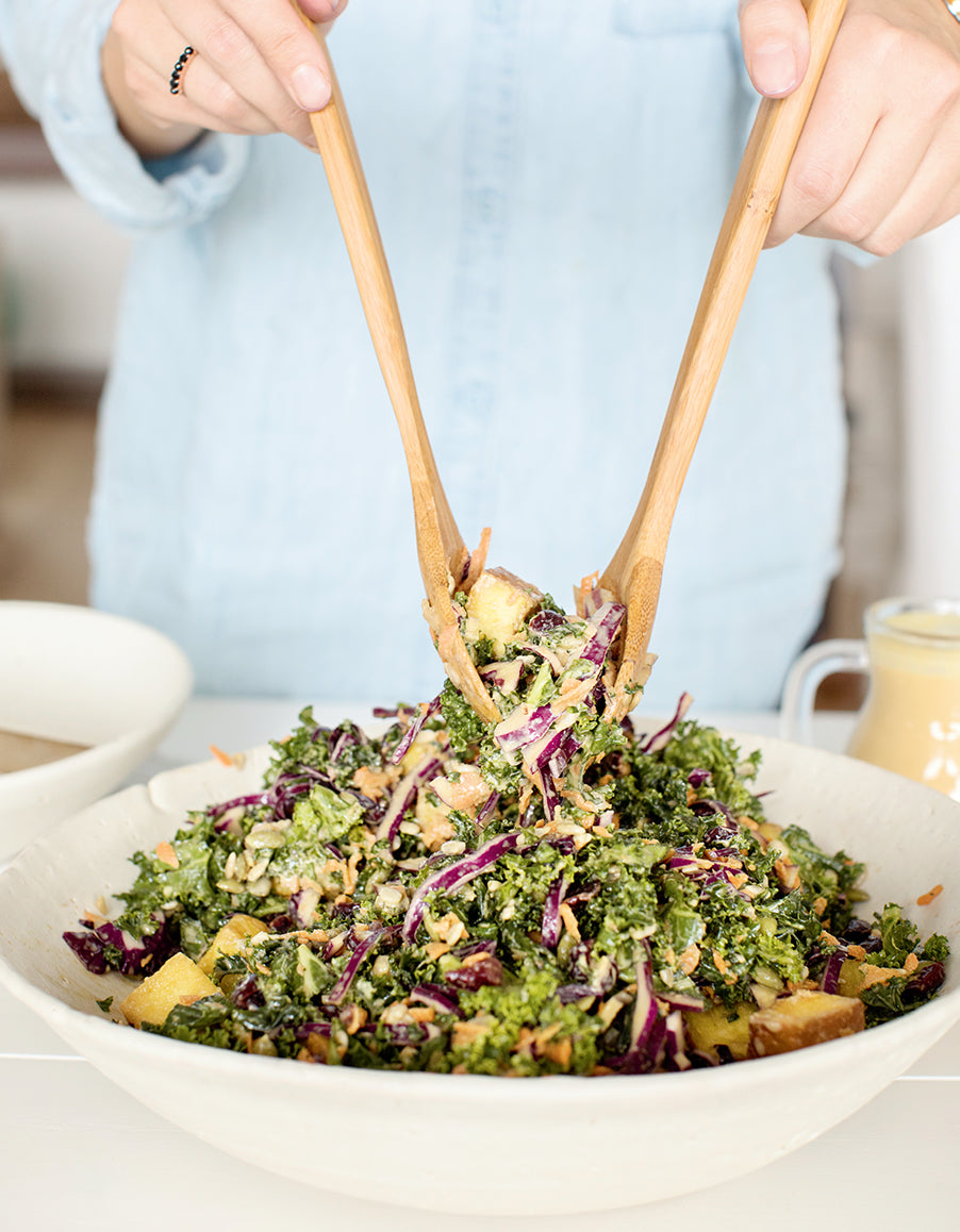 Harvest Kale Slaw with Tahini Dressing Recipe