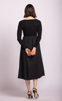 Pink Martini Nicole Dress Black Long Sleeve Lemonberry Aurora back view