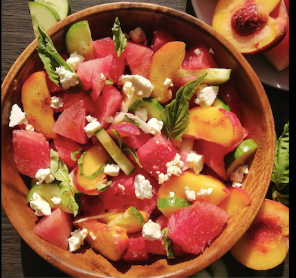 Watermelon Feta & Peach Salad