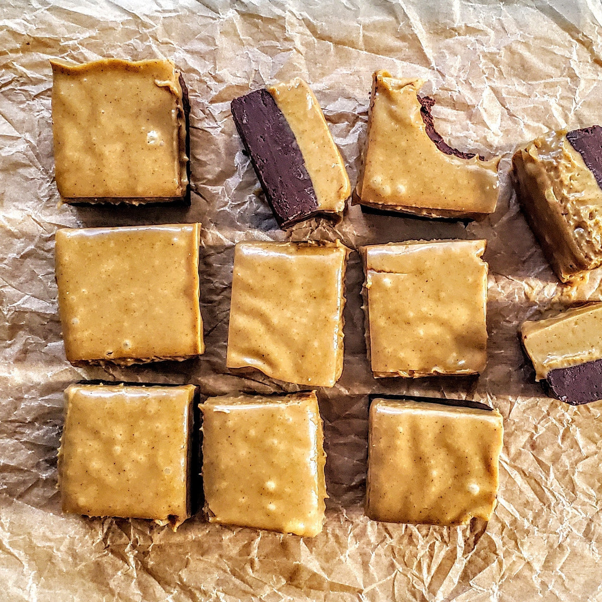 Squares of fresh baked Healthy Gingerbread Fudge