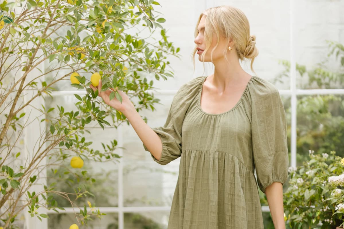 Gentle Fawn knit sweater on model Lemonberry Aurora styled