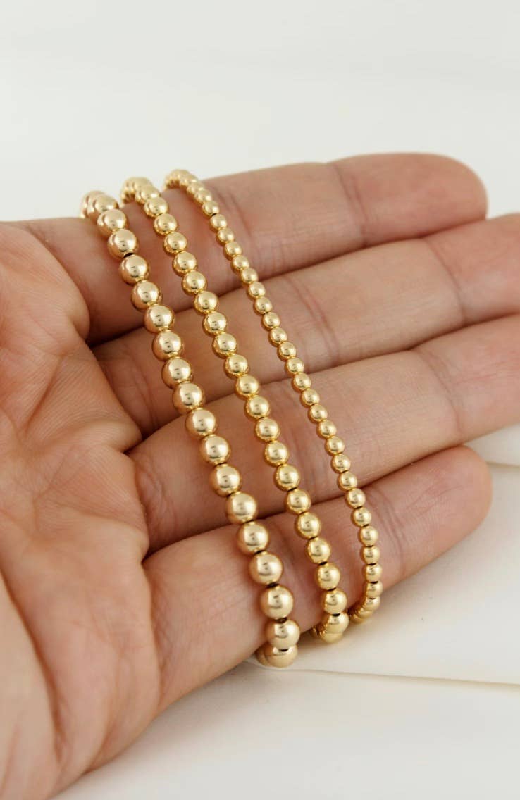 Beads-Stacking Stretch Bracelets PVD  Waterproof