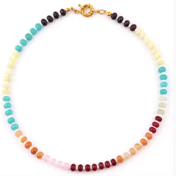 HoopLa Gemstone Bead Necklace