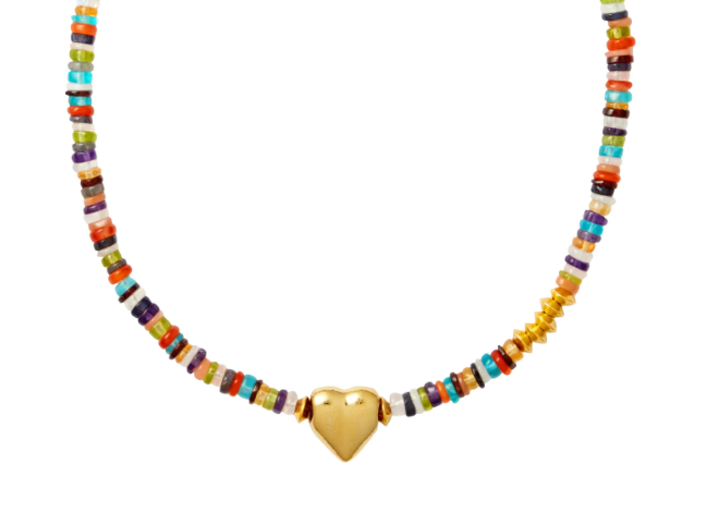HoopLa Camp Bead Heart Necklace