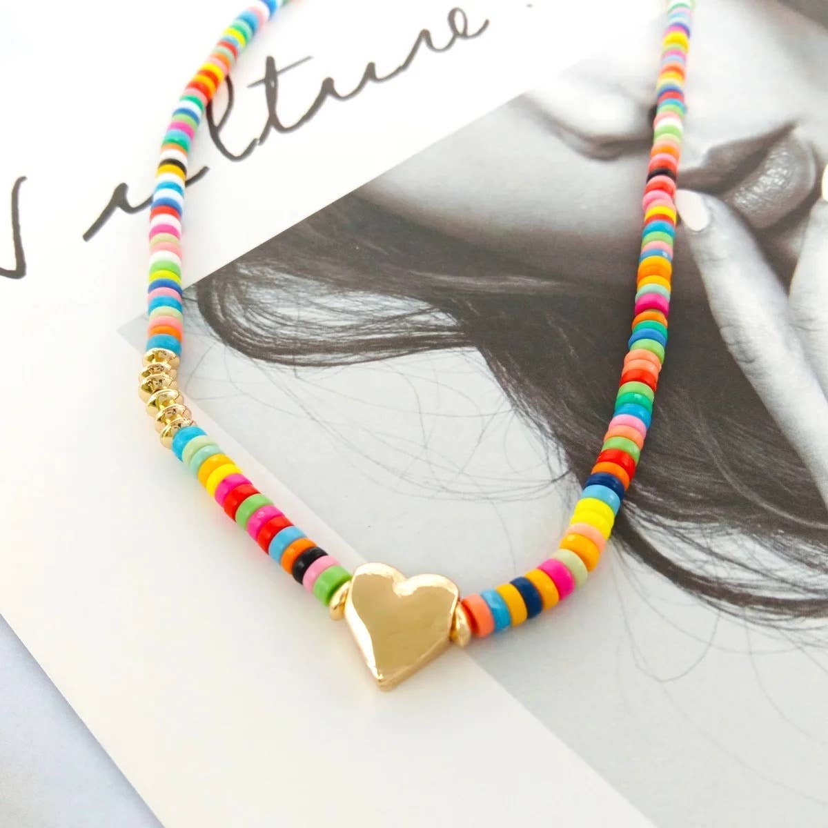 HoopLa Camp Bead Heart Necklace