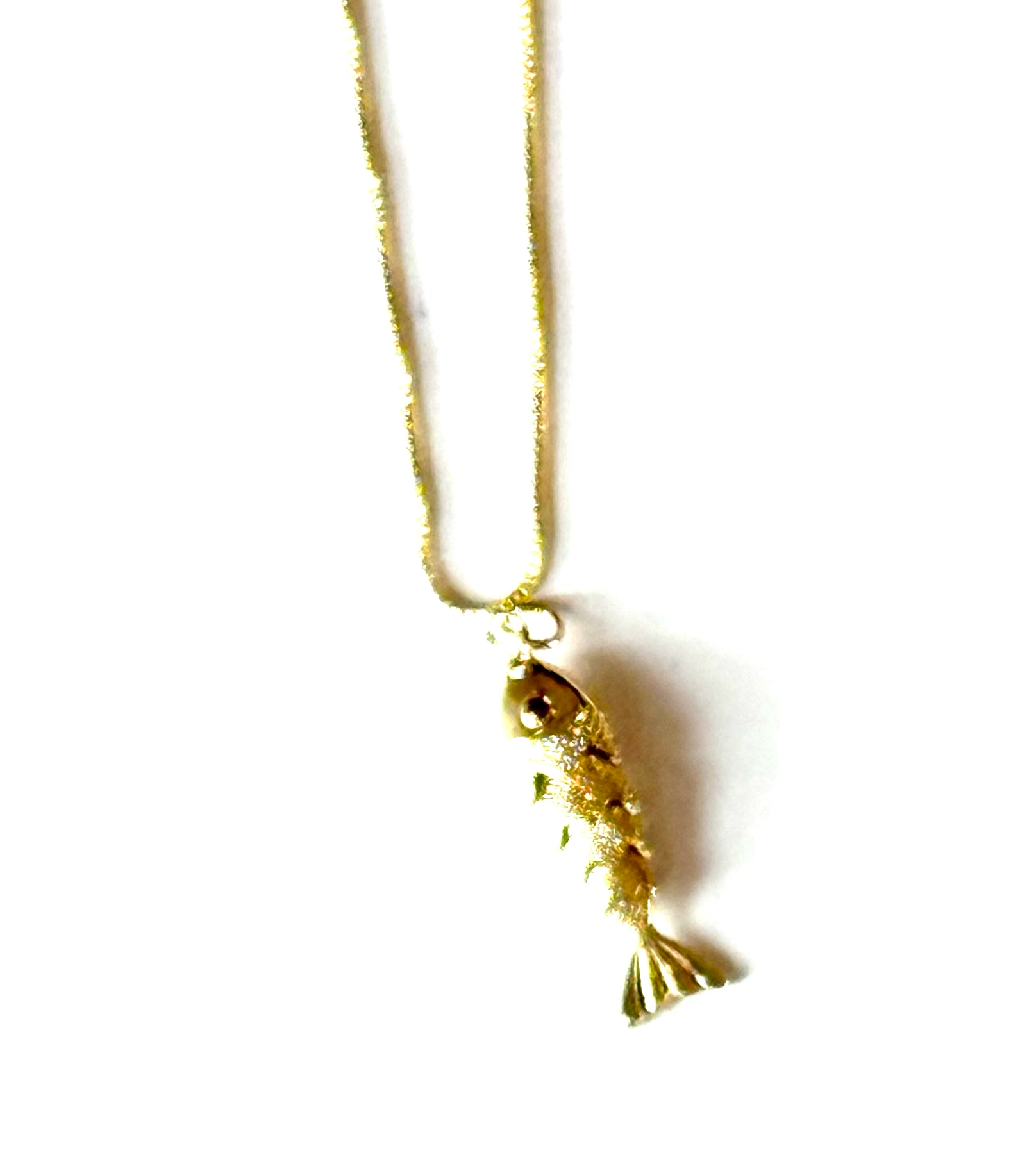 Lure- 14K Gold Steel Articulated Portuguese Fish Necklace 