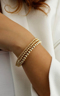 Beads-Stacking Stretch Bracelets PVD  Waterproof