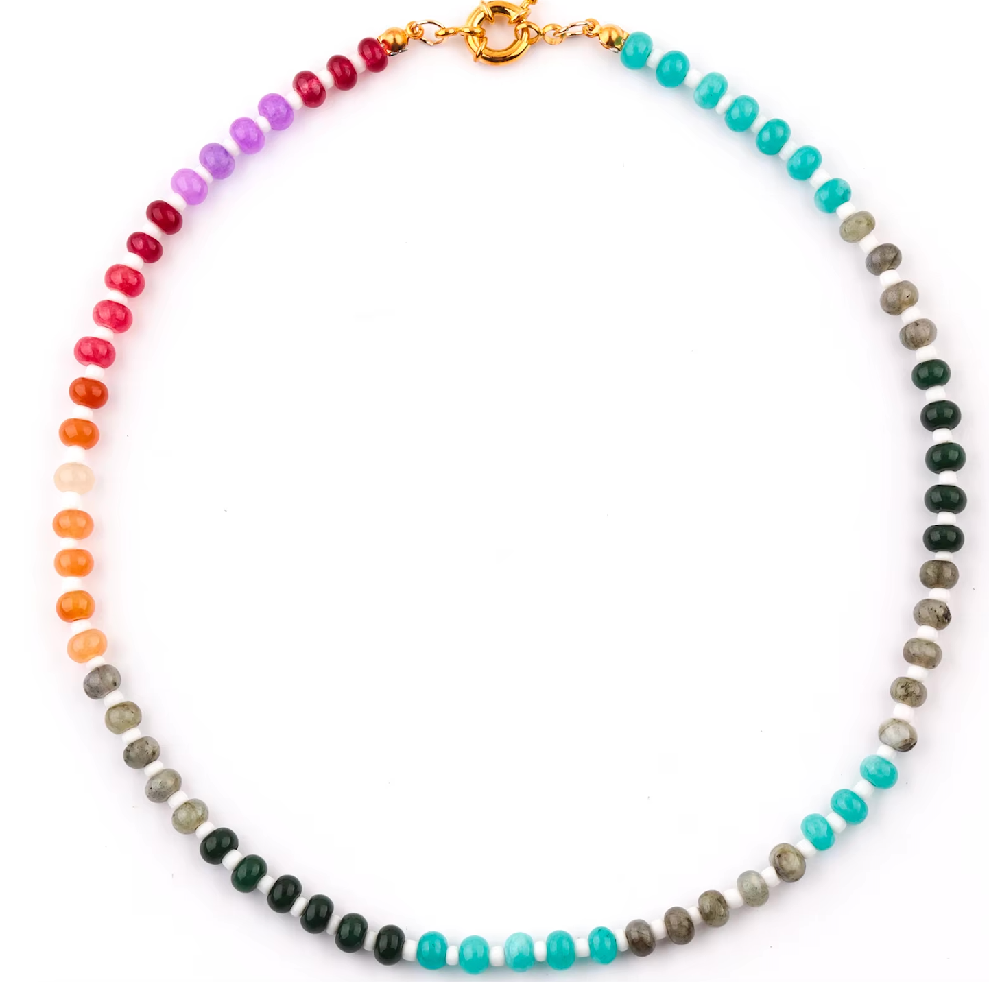 HoopLa Gemstone Bead Necklace