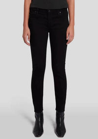 Front view of the black skinnys from 7 For All Mankind