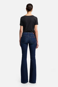 7 For All Mankind Ali jeans tried and true high waist slim flare back view Lemonberry Aurora