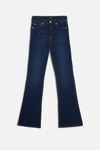 7 For All Mankind Ali jeans tried and true high waist slim flare flat front view Lemonberry Aurora