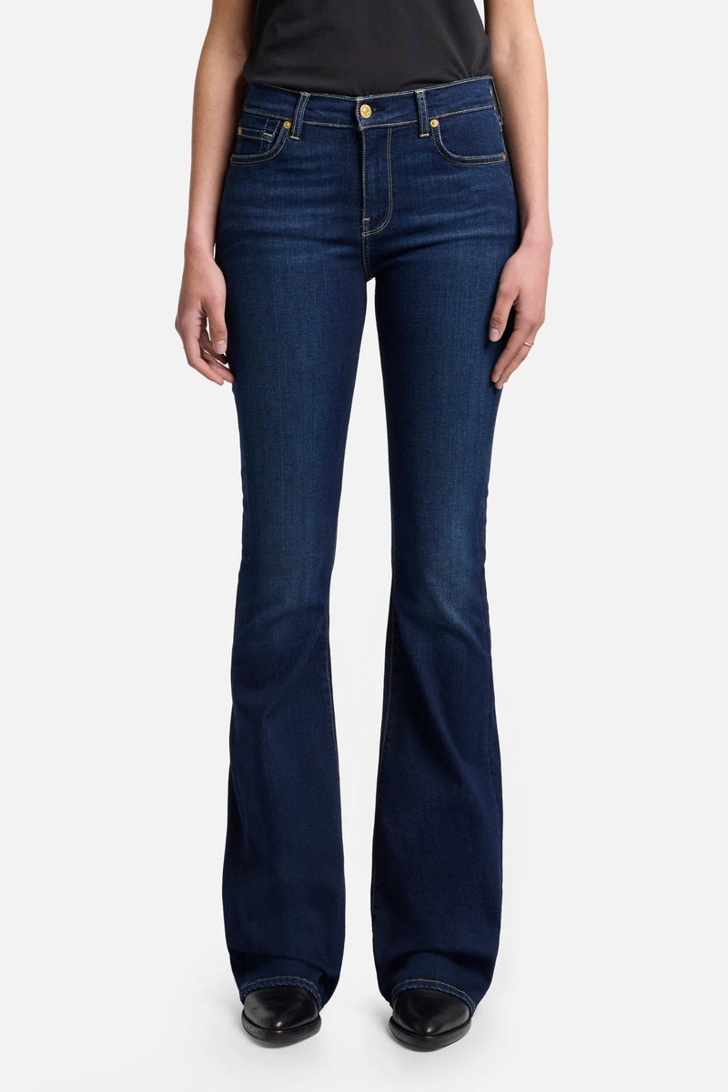 7 For All Mankind Ali jeans tried and true high waist slim flare front view Lemonberry Aurora
