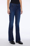 Front view of 7 For All Mankind Bootcut Tailorless jeans in Afternoon wash with mid-rise bootcut fit.