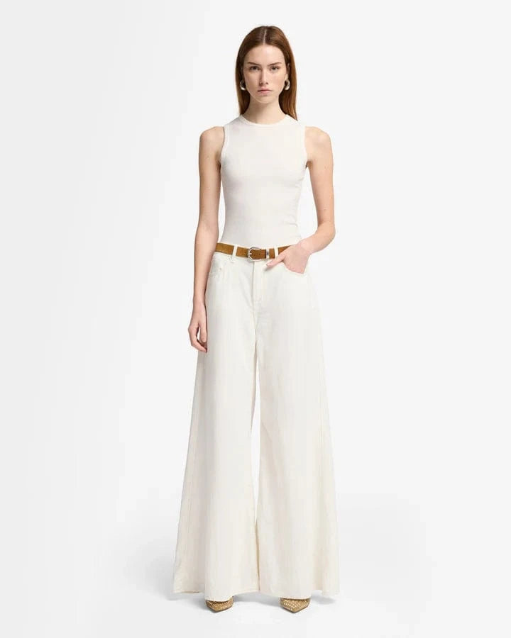 7 For All Mankind Bottoms Linen Blend Willow Palazzo Wide Leg by 7 For All Mankind🍃 available at Lemonberry Boutique Aurora