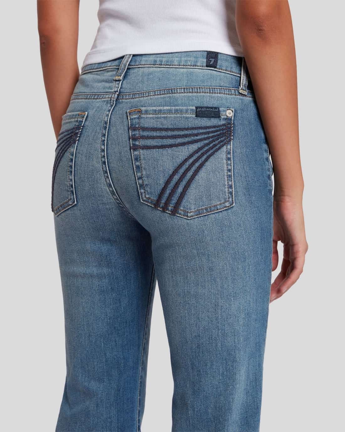 7 For All Mankind Dojo Trouser Jeans – Distressed Authentic Light