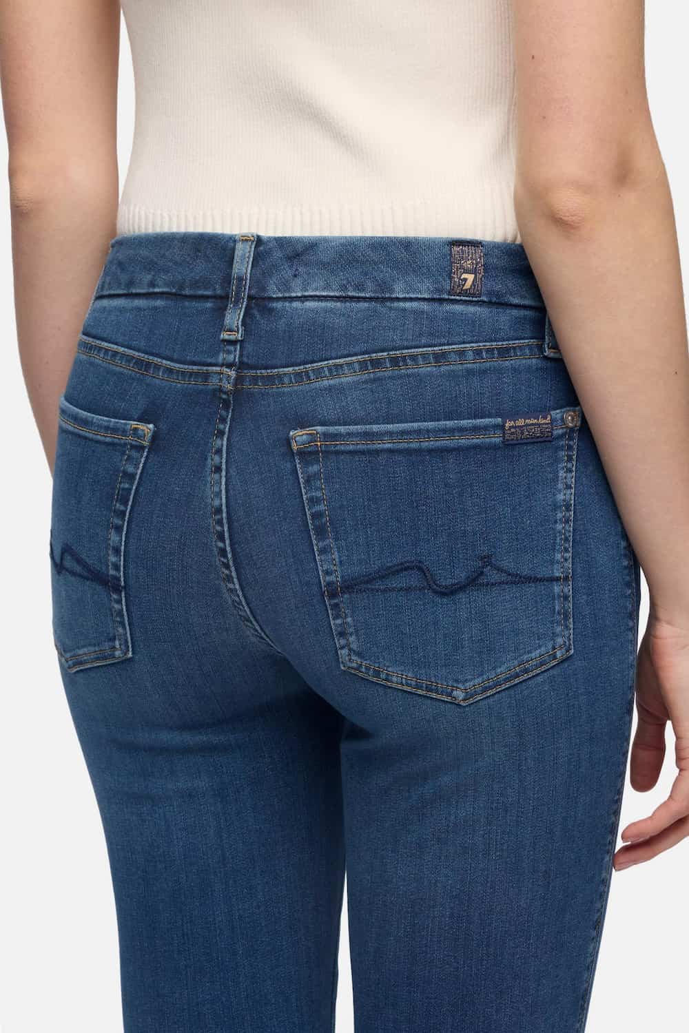 7 For All Mankind Kimmie Straight Jeans Love Story back detail Lemonberry Aurora