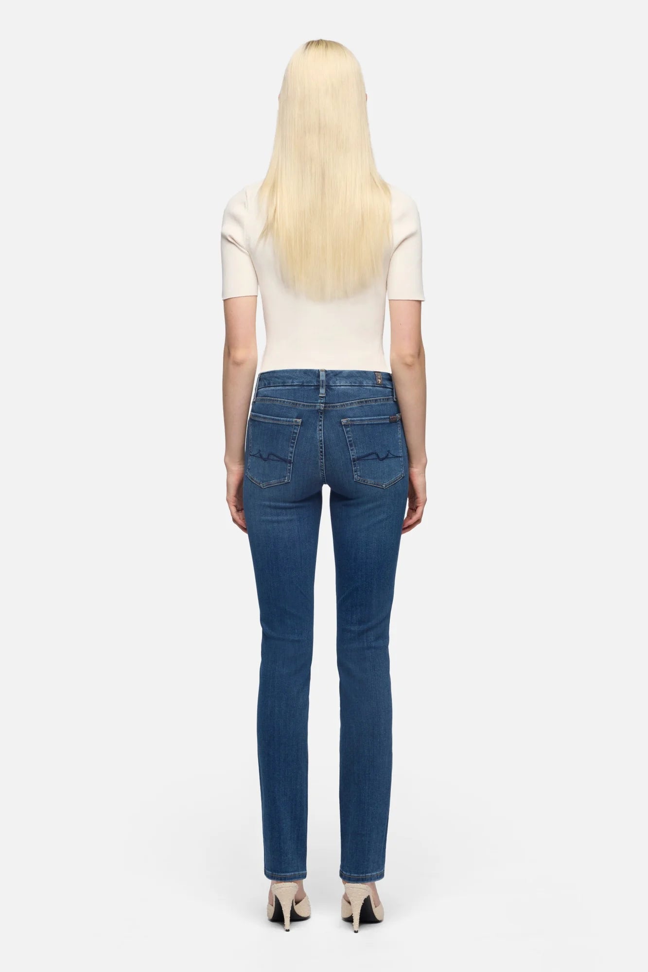 7 For All Mankind Kimmie Straight Jeans Love Story back view Lemonberry Aurora