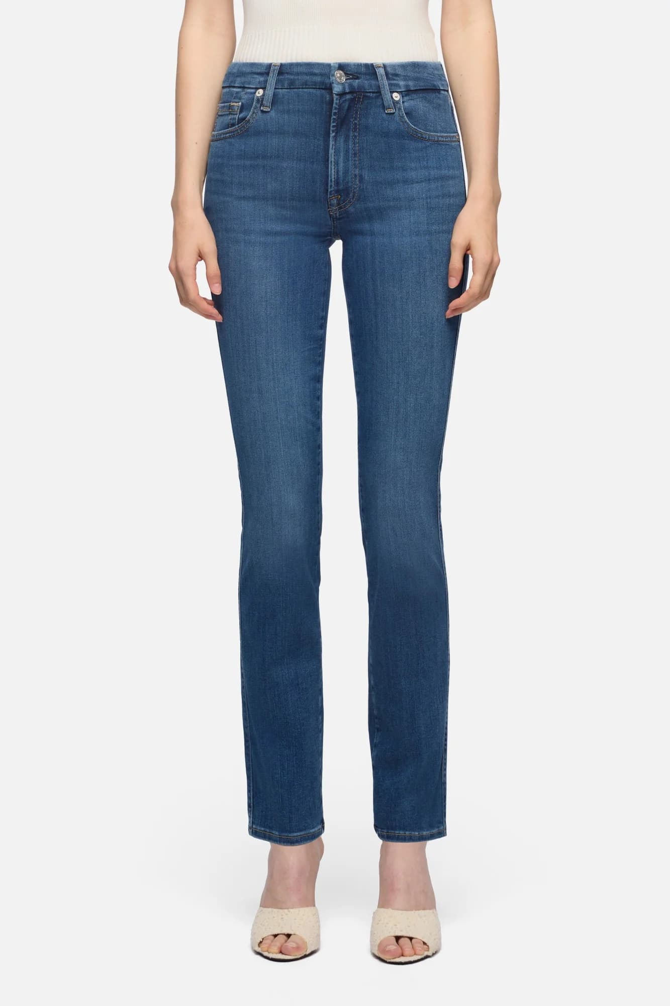 7 For All Mankind Kimmie Straight Jeans Love Story front detail Lemonberry Aurora