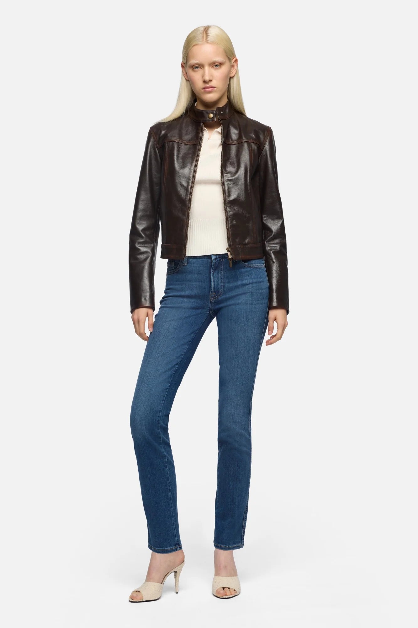 7 For All Mankind Kimmie Straight Jeans Love Story front view Lemonberry Aurora