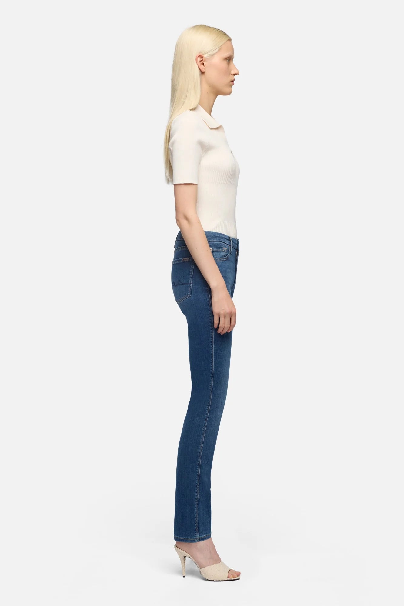 7 For All Mankind Kimmie Straight Jeans Love Story side view Lemonberry Aurora