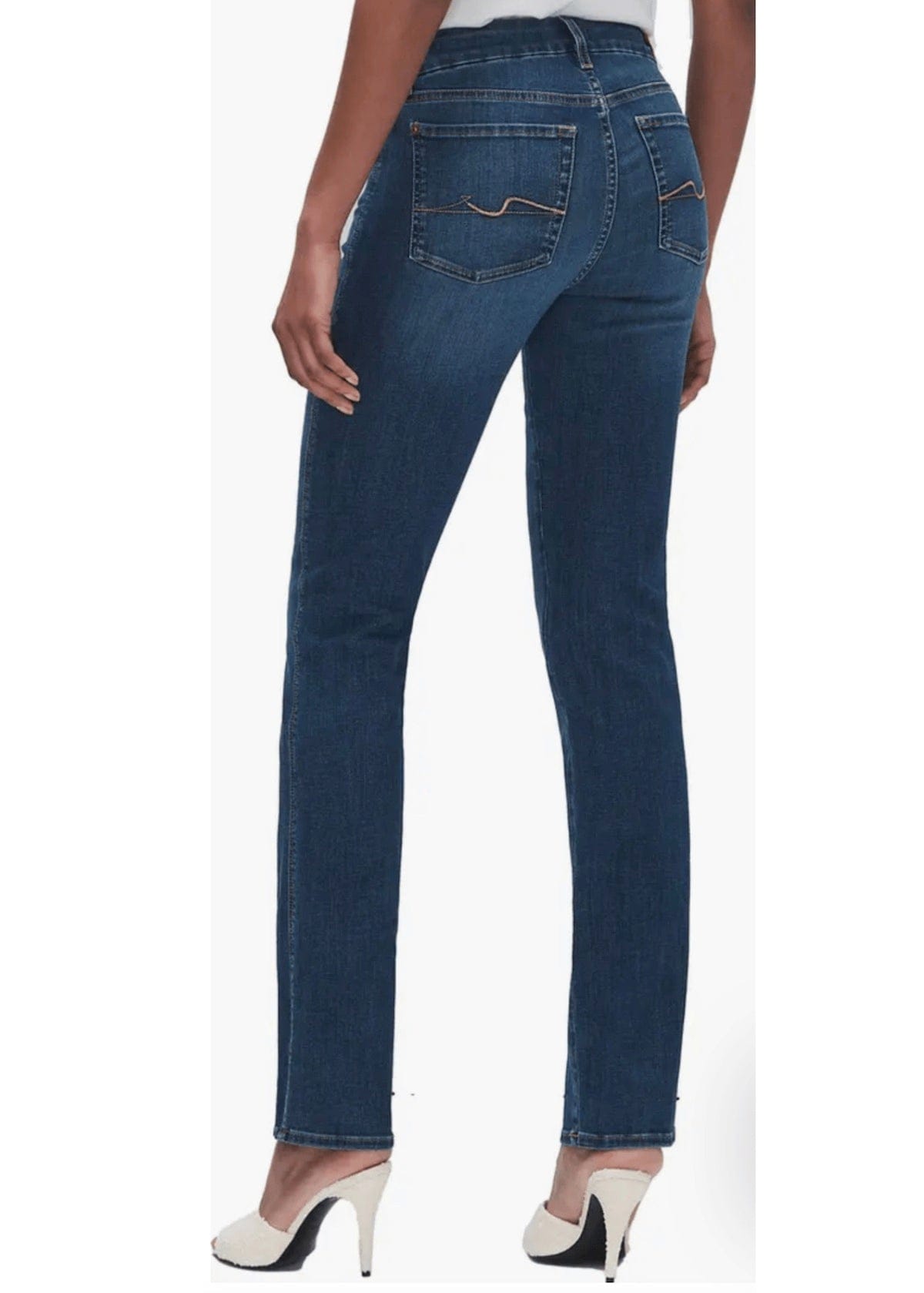 Back view showing pocket stitching on 7 For All Mankind Kimmie Straight Jeans