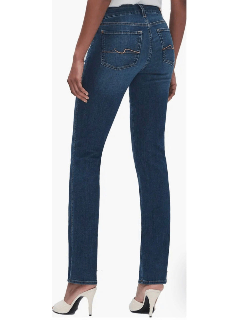 Back view showing pocket stitching on 7 For All Mankind Kimmie Straight Jeans