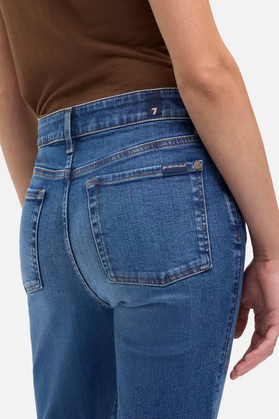 7 For All Mankind leggy jeans Moonwater mid rise bootcut back pocket detail Lemonberry Aurora