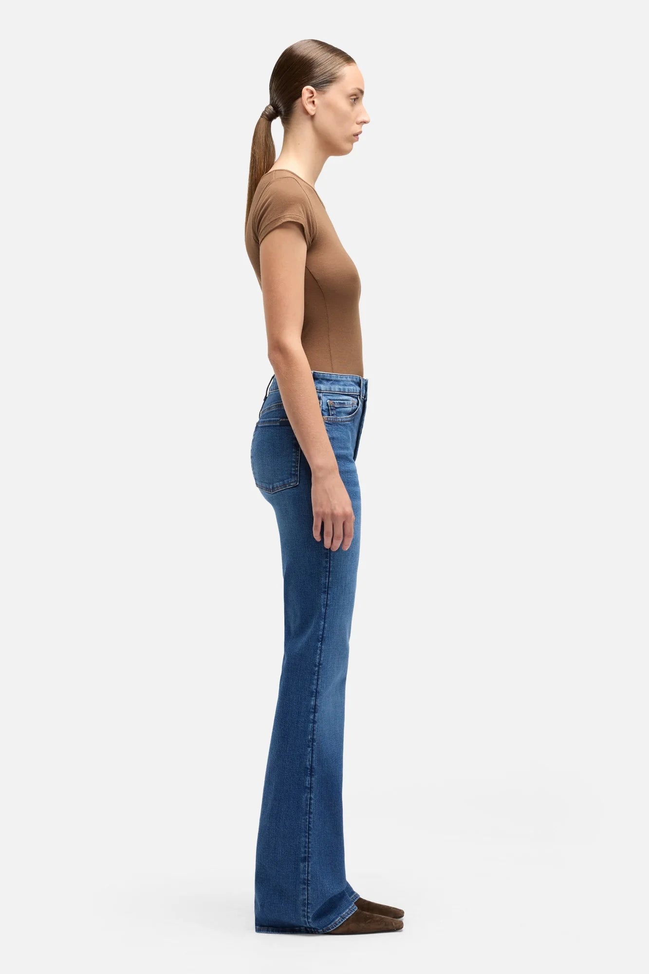 7 For All Mankind leggy jeans Moonwater mid rise bootcut side profile Lemonberry Aurora