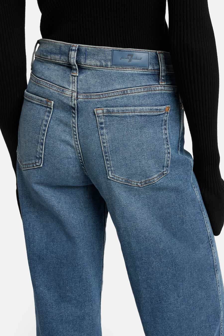 7 For All Mankind Lotta jeans sea level back pocket detail view Lemonberry Aurora
