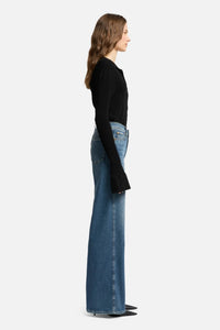 7 For All Mankind Lotta jeans sea level side profile view Lemonberry Aurora
