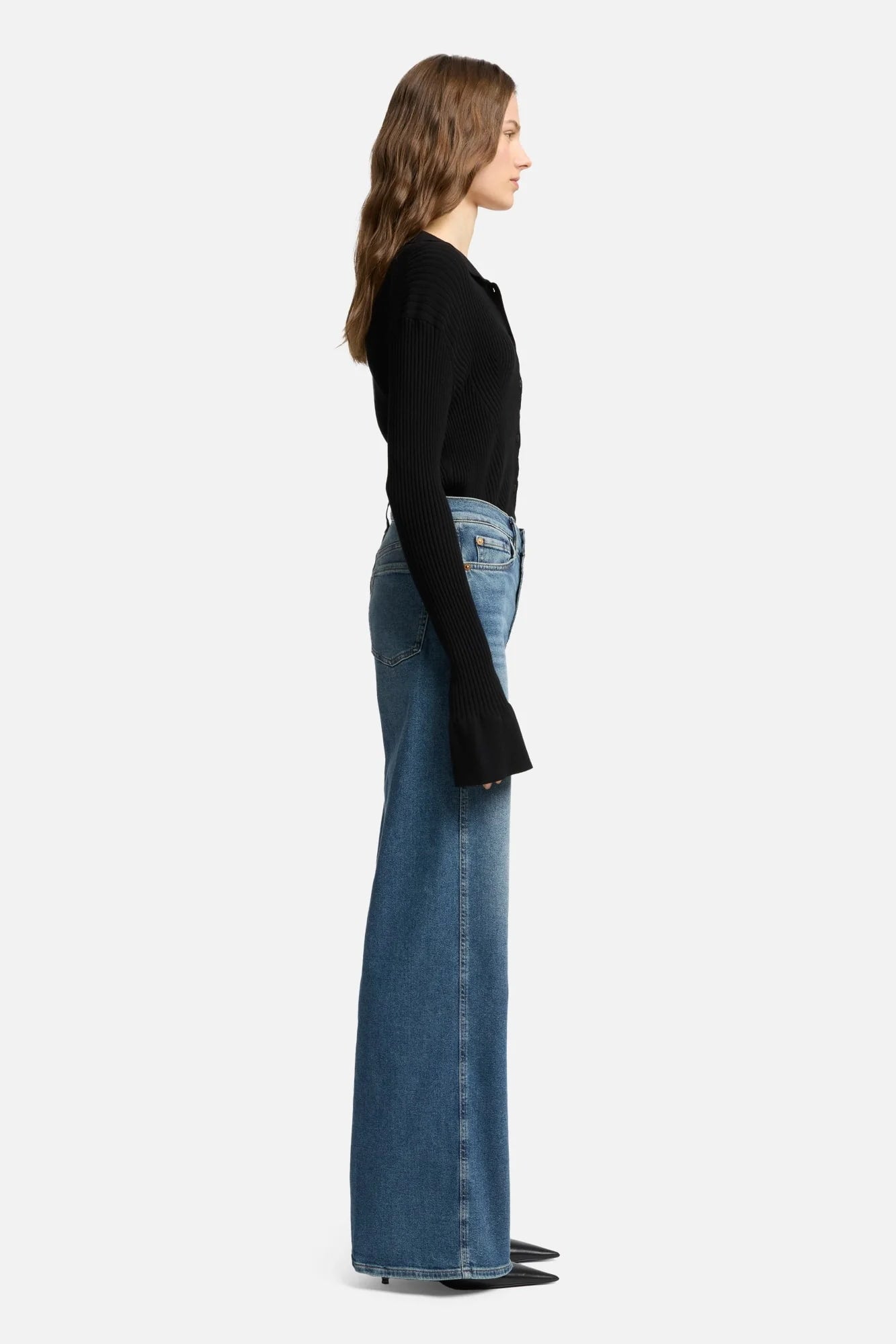 7 For All Mankind Lotta jeans sea level side profile view Lemonberry Aurora
