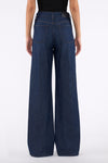 Back view of 7 For All Mankind Lotta Jeans in Halona wash, high-rise wide-leg denim.