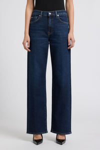 7 For All Mankind Stovepipe Straight Jeans in Bluecrest - Structured Fit