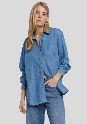 7 For All Mankind Tops Denim Shirt by 7 For All Mankind🍃 available at Lemonberry Boutique Aurora