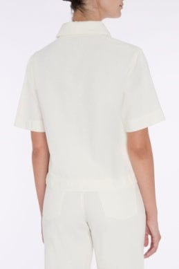 7 For All Mankind Tops Women's Polo Shirt by 7 For All Mankind🍃 A Classic Cotton Linen Blend available at Lemonberry Boutique Aurora