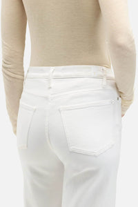 7 For All Mankind Ultra High Rise Cropped Jo white jeans back pocket detail Lemonberry Aurora