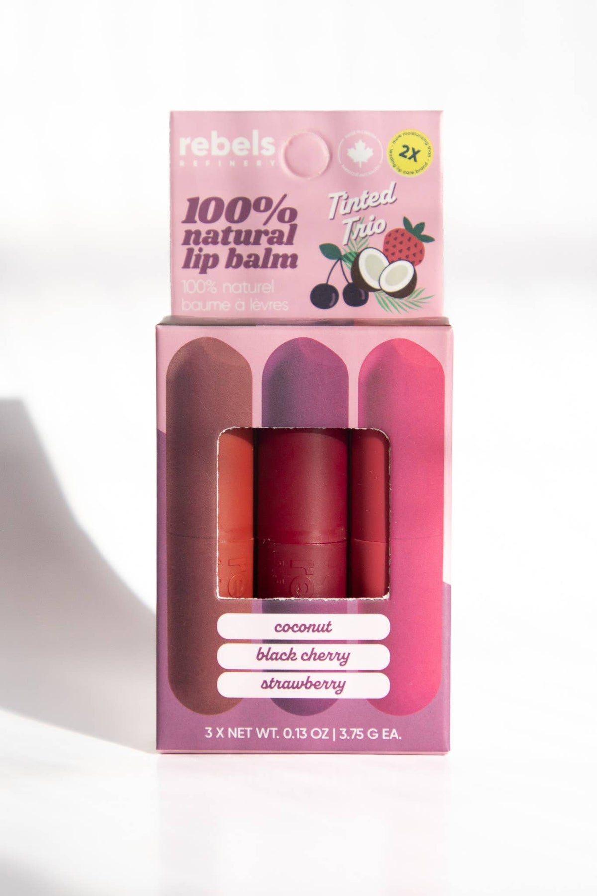 Rebels Refinery 3 Pack Tinted Sleek Stick Lip Balms