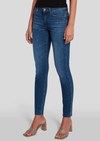 7FAM High waisted skinnys, close up shot, displaying the beautiful stretch.