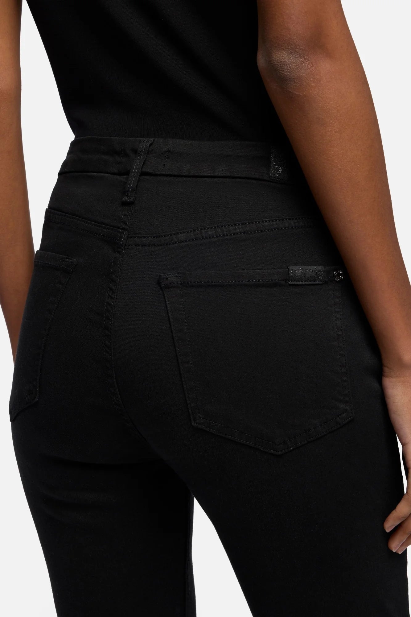 7 For All Mankind Mid Rise Ankle Skinny Jeans Black
