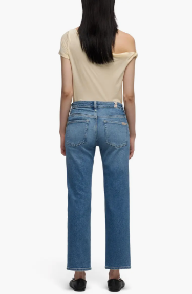 7 For All Mankind Calle Straight Ankle Jeans Aqua back view Lemonberry Aurora