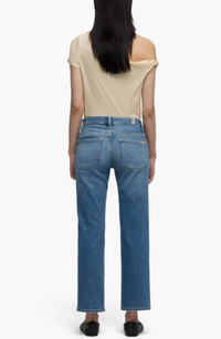 7 For All Mankind Calle Straight Ankle Jeans Aqua back view Lemonberry Aurora