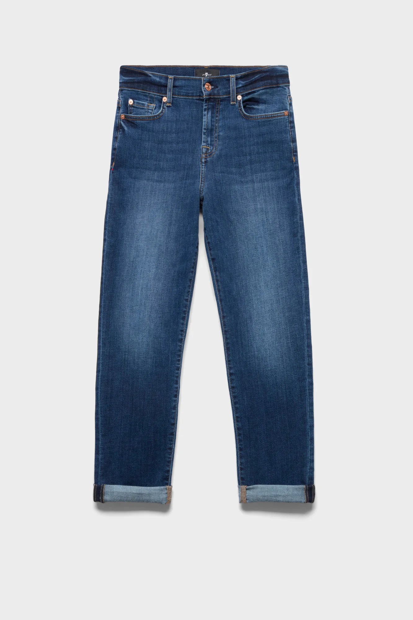 7 For All Mankind Josefina Jeans Vanity wash flat-lay Lemonberry Aurora