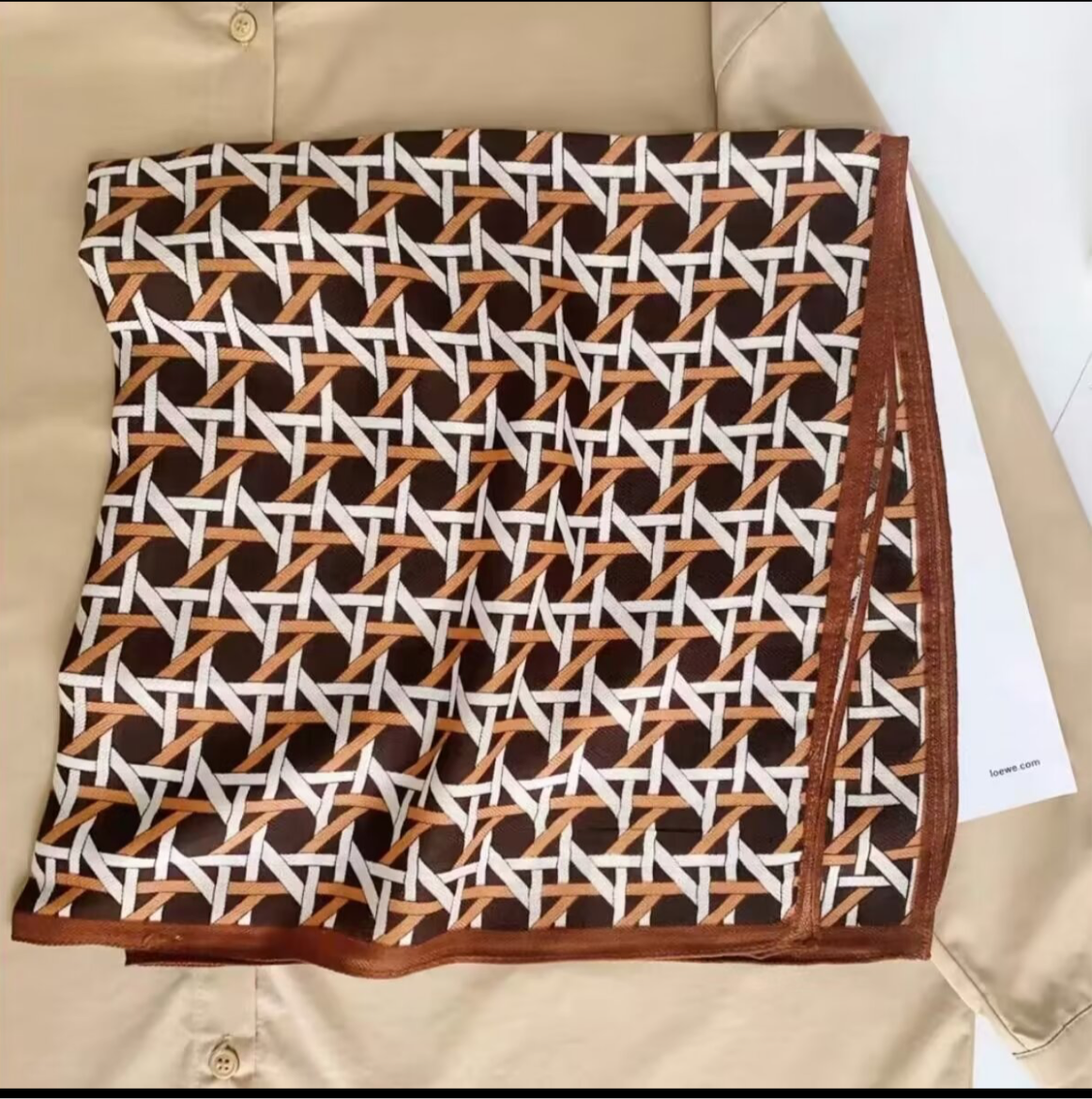 Geometric Print Square Lightweight 70x70 Hair & Neck Scarf