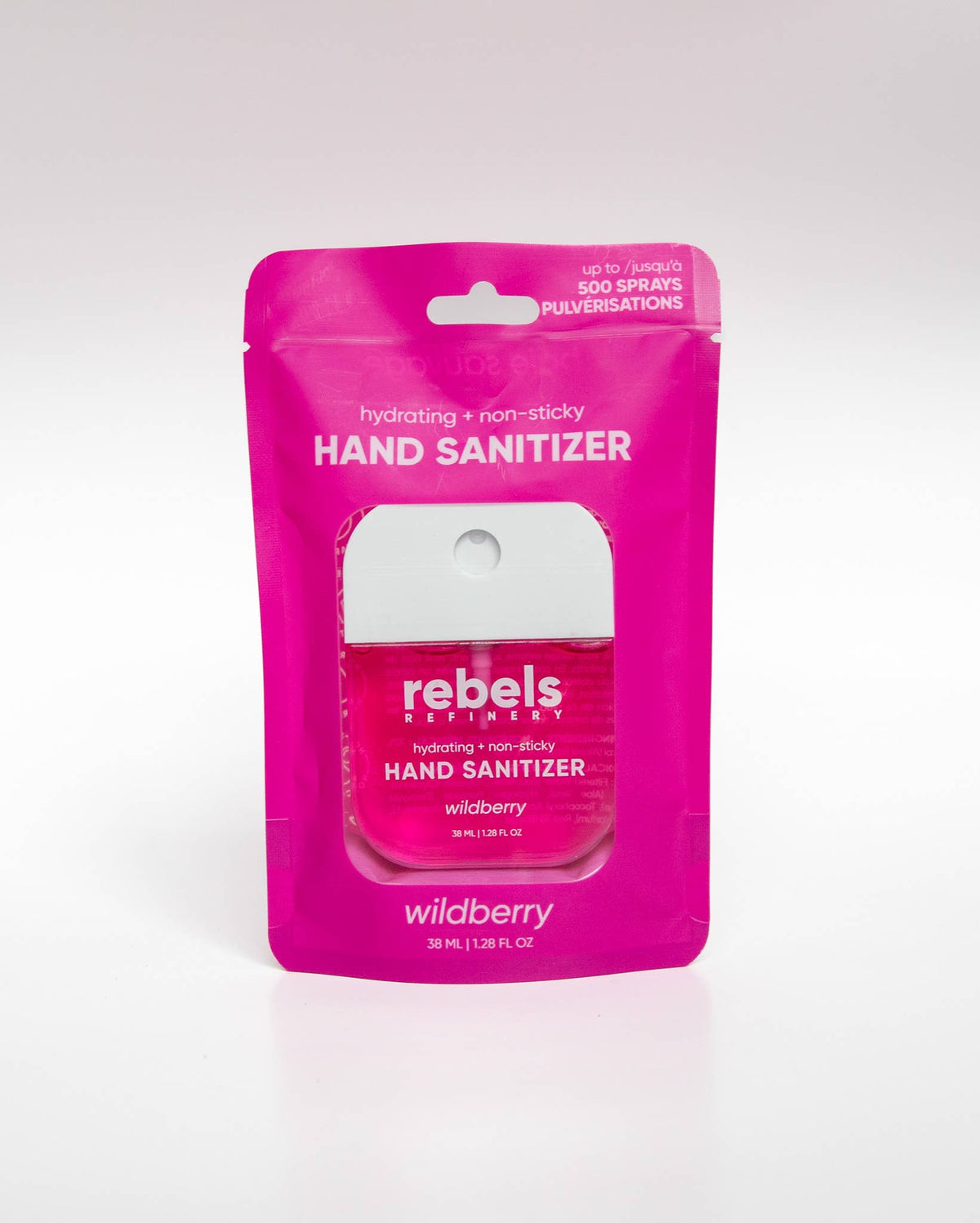 Rebels Refinery Wildberry pocket hand sanitizer detail Lemonberry Aurora