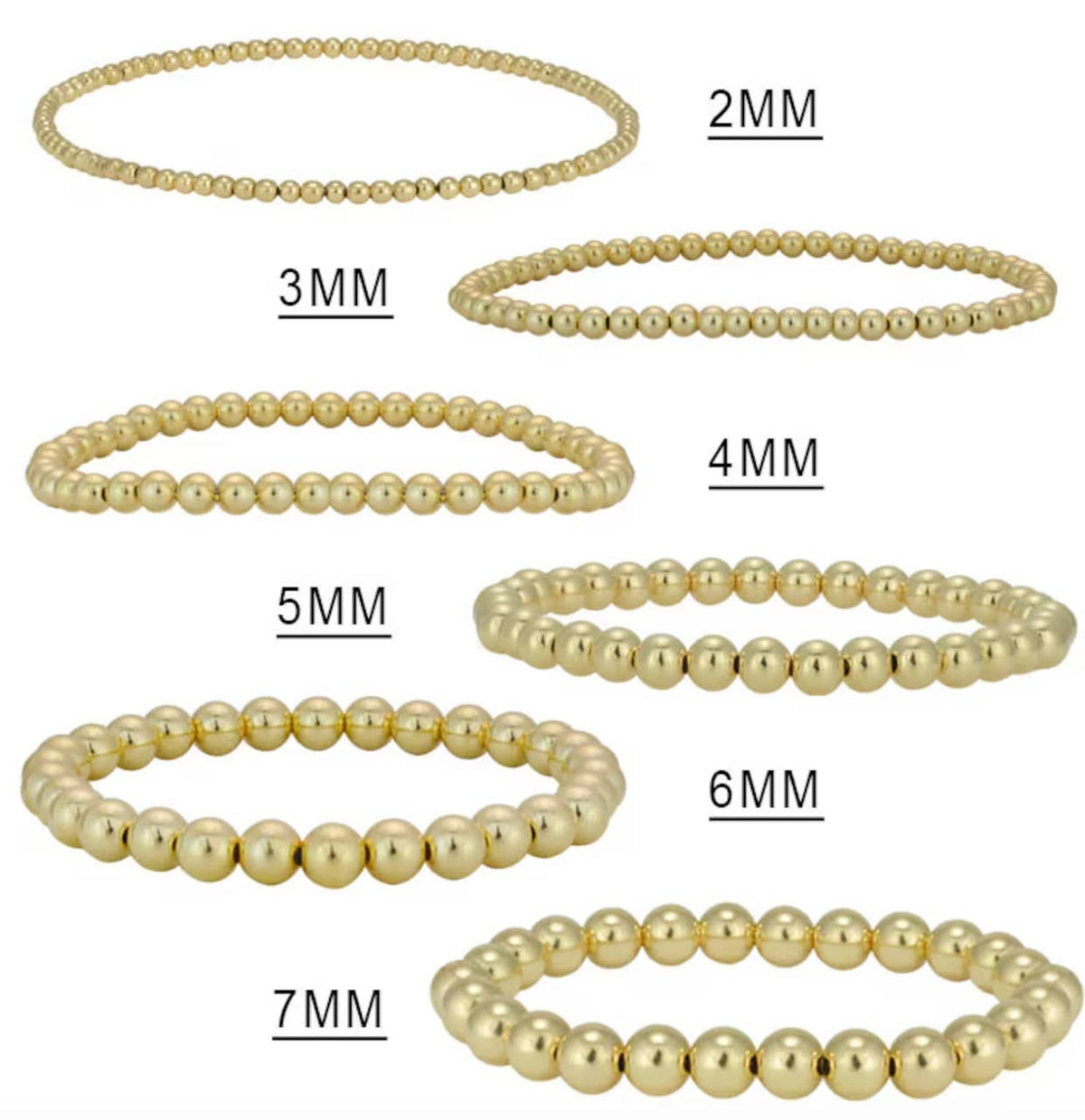 Beads-Stacking Stretch Bracelets PVD  Waterproof
