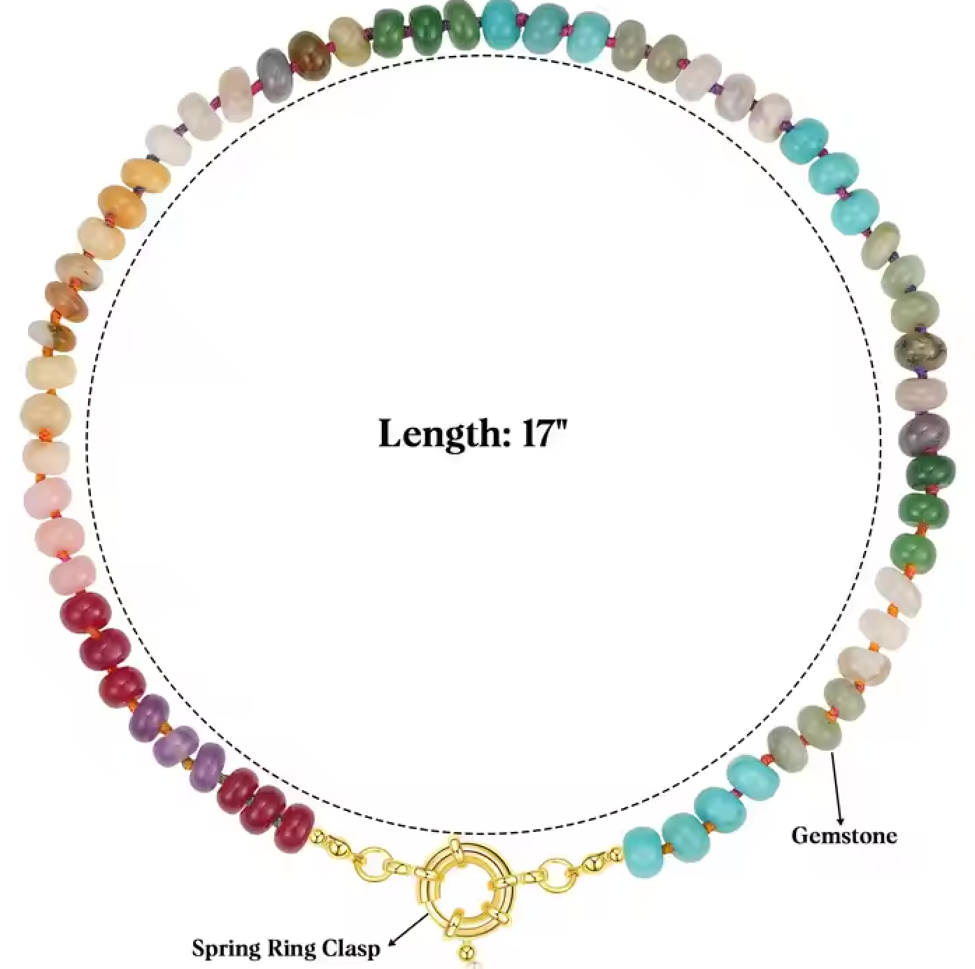 HoopLa Gemstone Bead Necklace