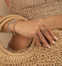 Beads-Stacking Stretch Bracelets PVD  Waterproof