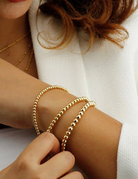 Beads-Stacking Stretch Bracelets PVD  Waterproof