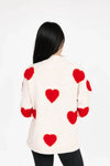 Back view of the Galentine's Day Sweater in red and white, showcasing its cozy fit and festive design. Perfect for a comfortable, stylish celebration with friends.