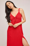 Close up of the red Cairo dress by Gentle Fawn.